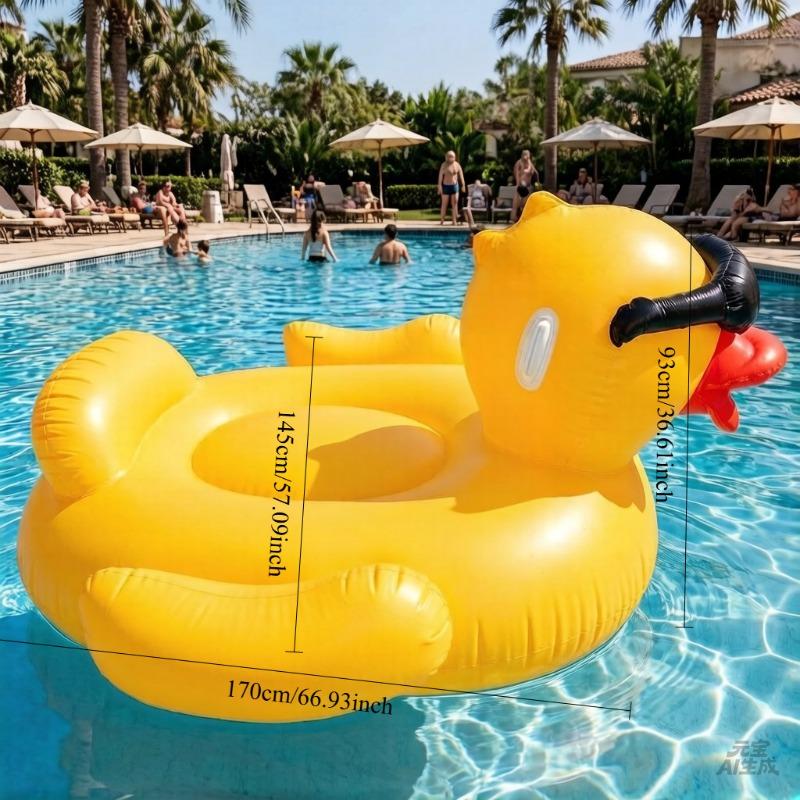 

Thickened Swimming Pool Air Mattress,Giant Duck Inflatable Pool Floating Bed, Water Lounge Chair Perfect for Pool & Beach Party жовтий