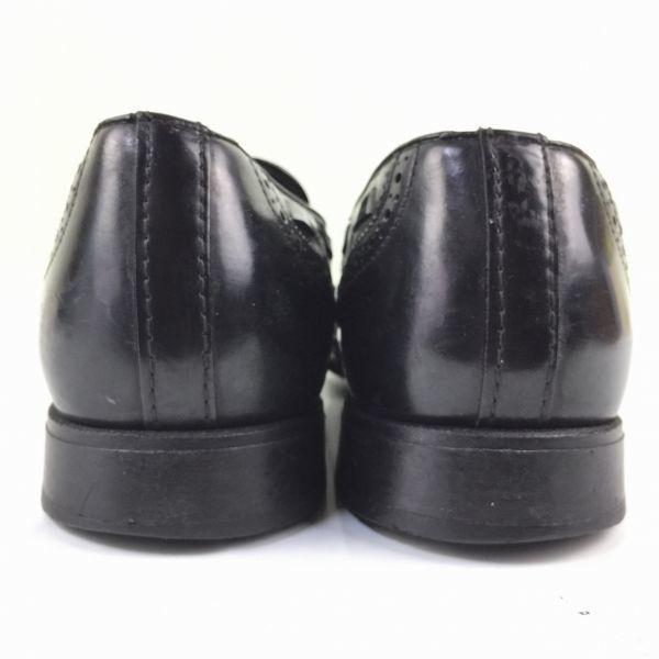 80er-90er Vintage NUNN BUSH Goodyear rahmengenäht Quasten-Loafer Schwarz Größe 9.5D 27.0 Leder(GEBRAUCHT)