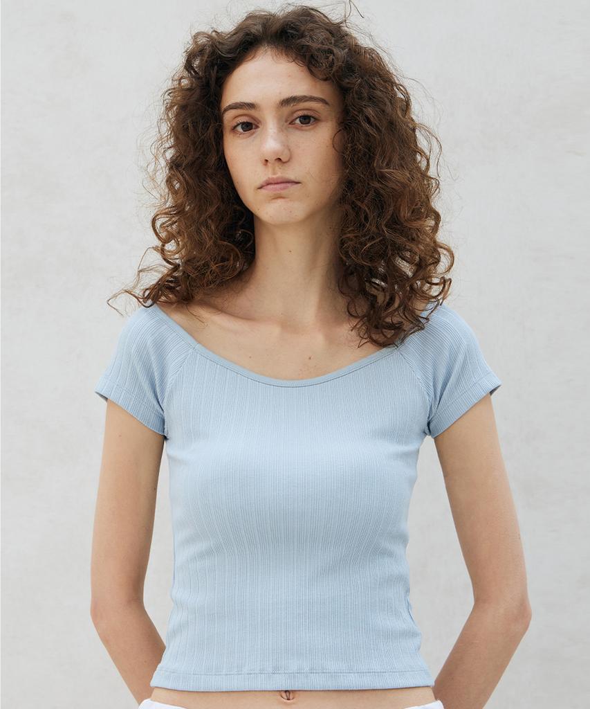 ITOV SEOUL Ribbed Square Neck Top Bl
