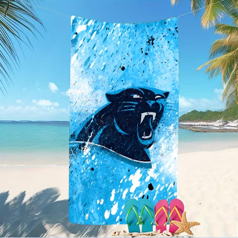 Beach Towel with Carolina Panthers Pattern - Soft,absorbent,machine Washable Lightweight&Modern,swimming,Travel Essentials