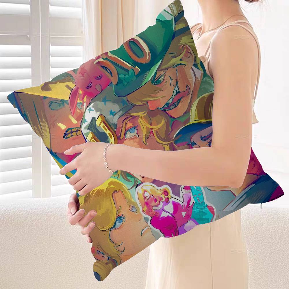 JOJO Retro Kraft Paper Anime Cushion Cover Inches Farmhouse Decor Home Throw Pillow Covers for Couch Decorations