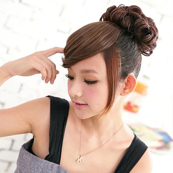 Wavy Curly Synthetic Hair Bun Cover Hairpiece Clip Wig Scrunchie Hair Extensions