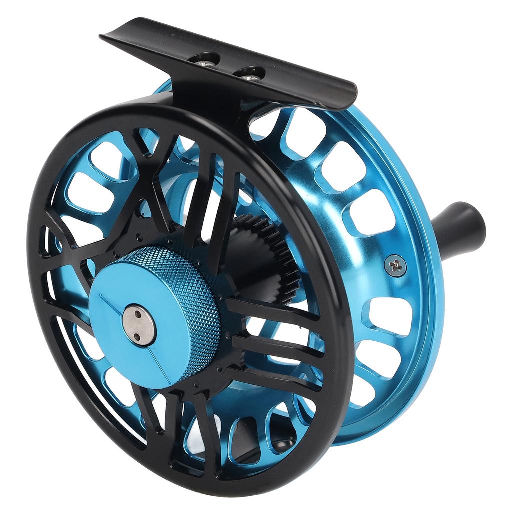 56 Fly Fishing Reel Aluminum Alloy Light Fishing Reel Waterproof with Release Button Fly Reel Blue
