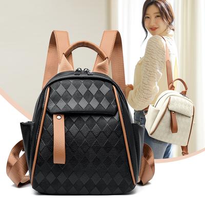 Backpack Women's Color Contrast Travel Bag Multi-Functional Shoulder Bag