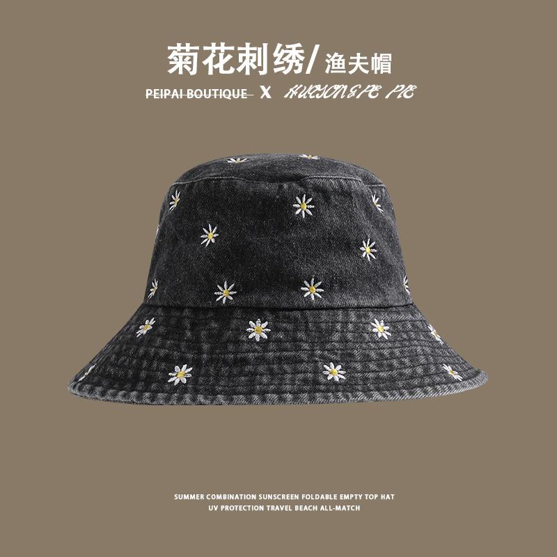 

Bucket hat women s spring and summer fashion retro sun hat wide brim outdoor UV protection Korean version basin hat M（56-58cm）