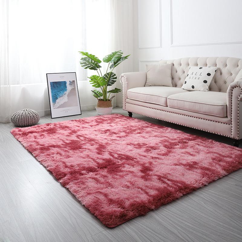 Huňatý koberec do obývacího pokoje Pohovka Barvené plyšové Koberce do ložnice Měkké pohodlí Dekor u postele Neklouzavá dětská podlaha v ložnici