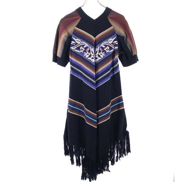 

sacai luck Комбинезон с ручкой Короткий рукав Вязаное пончо цельный Женский Б/у