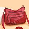 Trendy 2025 Washed Leather Shoulder Bag for Middle-aged & Elderly Women