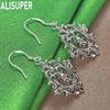 Exquisite 925 Sterling Silver Classical Pattern Diamond Earrings - Stylish Evening Jewelry