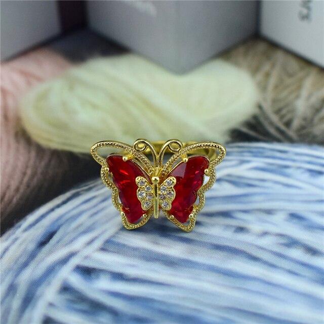 New Glass Color Opening Adjustable Ring Men 'S Jewelry Women 'S Gift Exquisite Jewelry Glittering Jewelry Electroplating Colo