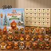 24 Day Countdown Surprise Magic Animal Advent Calendar, 24-Day Highland Cow/Cat/Sheep/Red Bird Acrylic Ornament Set, Unique Christmas Gifts for Her 2D