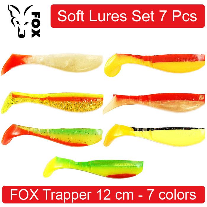 

Soft Lures Set FOX TRAPPER, 120 мм. Набір силіконових приманок для риболовлі, віброхвости - 7 шт. 7 pcs