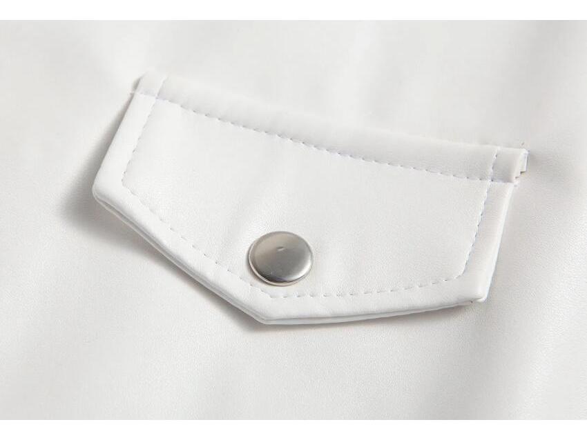 Men's White PU Leather Jacket - Stylish & Trendy Design
