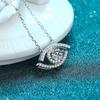 S925 Sterling Silver Devil's Eye Moissanite Pendant Necklace D Color 0.5CT Lab Diamond Women Fashion Necklace Fine Jewelry