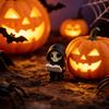 Durable 3D Print Skull Dark Style Halloween Ornament, Mini Printed Hooded Black And White Decor Compact Exquisite Details Sculpture, for Desk