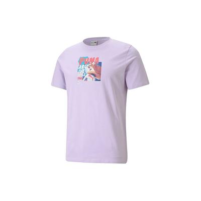 Archive Casual Sports Printed Round Neck Short Sleeve T-Shirt Men Tops Light-Lavender-Purple 530910-16