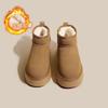 Snow Boots Women's 2025 New Winter Velvet Thickened Short Boots Leather Non-slip Bread Warm Platform Cotton Shoes