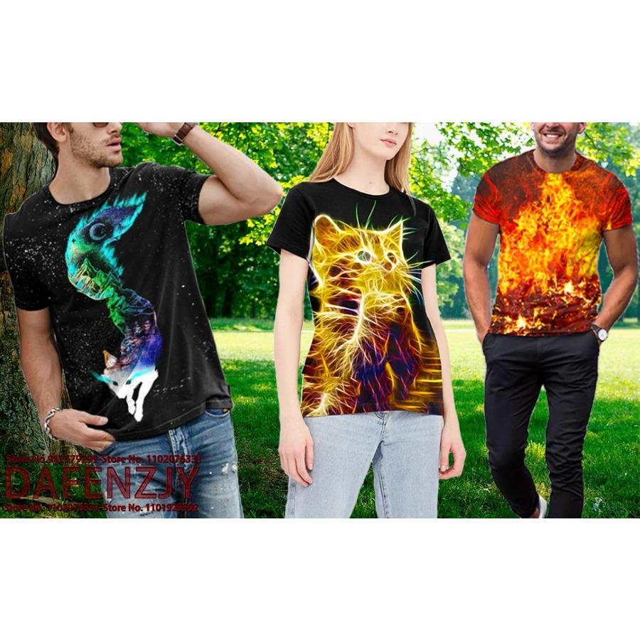 Tričko s 3D potiskem tušové malby Nový umělecký design Módní ležérní tričko s krátkým rukávem
