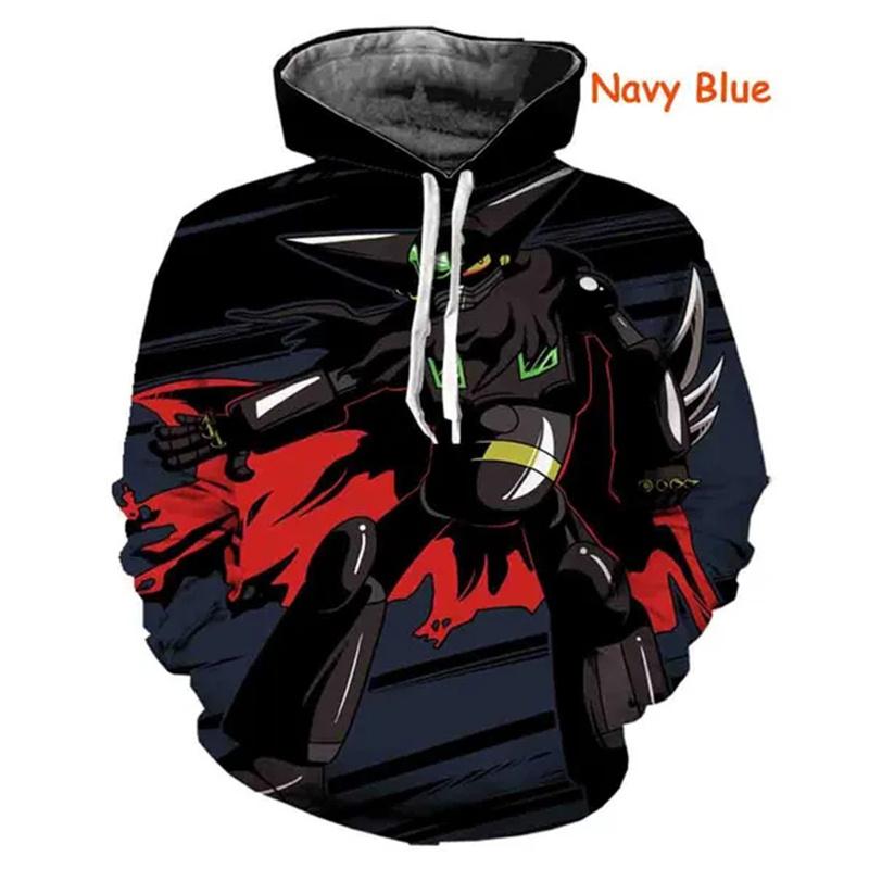 Męskie bluzy z kapturem Mazinger Z Anime Robot 3D Print Mężczyźni Kobiety Moda Bluzy Oversized Hoodie Harajuku Dzieci Swetry Dres