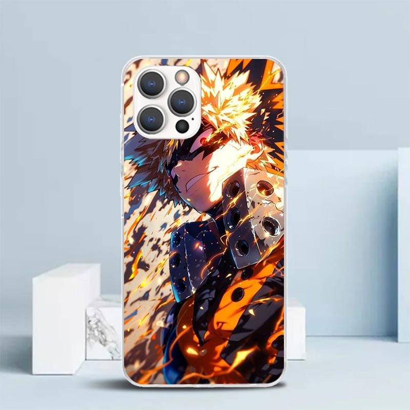 Custodia per Telefono Bakugou Katsuki MHA My Hero Per IPhone 16 17 Air 16E 15 14 Plus 13 Mini 12 11 Pro Max 7 8 + SE 2020 Copertura Posteriore Morbida in TPU