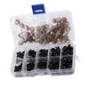 100pcs Black Plastic Toy Eyes for Puppets Dolls Crafts 6 12mm with Gasket