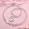 925 Sterling Silver Delicate Roman Numeral Round Pendant Necklace for Women - Fashionable Party Wedding Gift Jewelry