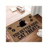 Black Kitten Doormat Hold Blood Knife You Better Have Cat Printed Rugs for Living Room Indoor Welcome Funny Doormat Home Decor