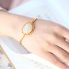 Imitation Hetian Jade Openwork Lace Geometric Bracelet - Retro White Ruyi Lock Fortune Bangle