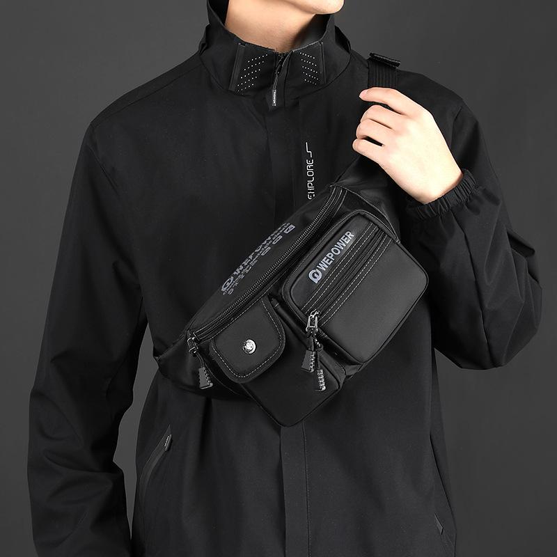 Men's Outdoor Sports Handbag Waterproof Multi-functional Chest Bag Travel Shoulder Bag Portable Waist Pack Crossbody