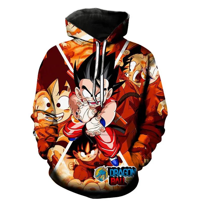 Dragon Ball Dessin Animé Hommes Mode Sweat À Capuche Bande Dessinée Goku 3D Imprimé À Capuche Décontracté Cool Vêtements Pour Enfants