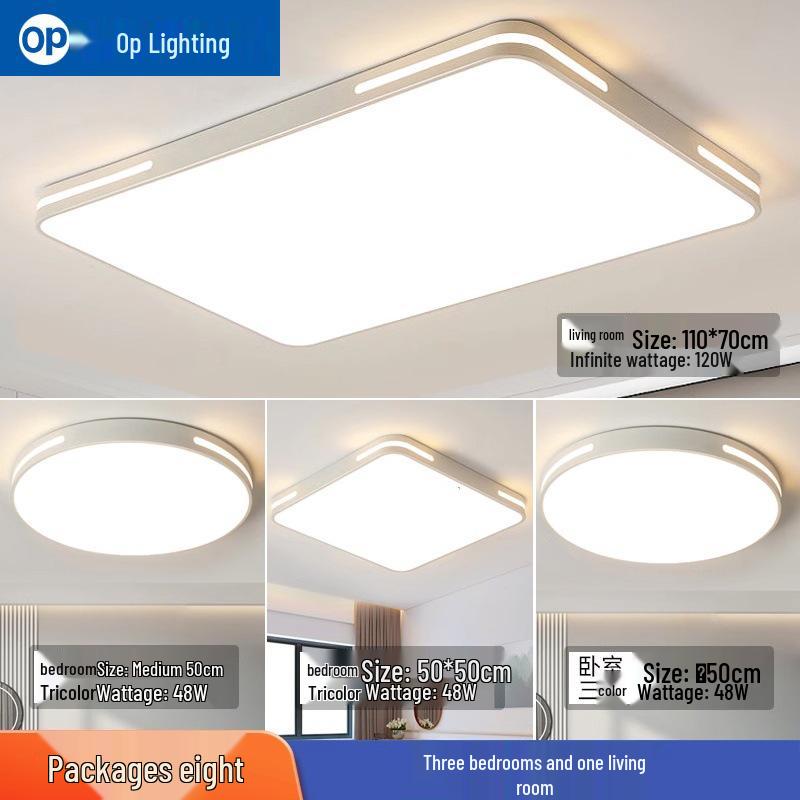 Ultra-Thin Minimalist LED Ceiling Light for Living Room, Dining Room, Bedroom - Modern Whole House Lighting Package