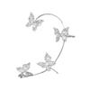 1 x Schmetterlings-Ohrclips ohne Piercing für Damen, glitzernde Zirkon-Ohrmanschetten-Clip-Ohrringe