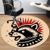 1pc Raccoon Punk Office Round Area Rug,  Mat Suitable For Office, Under Office Chairs Bedroom Living Room Home Decor, Room Deco