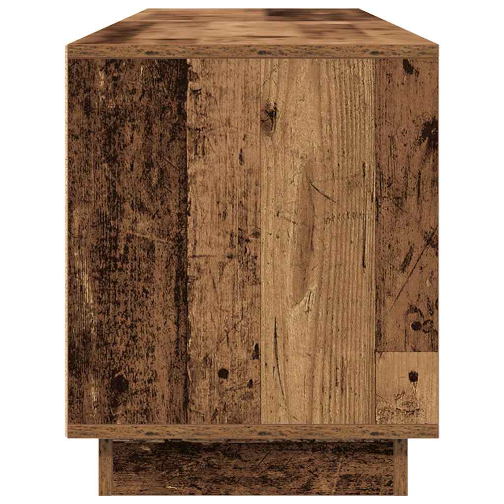 TV Stand with LED Lights Reclaimed Wood Look 193.5x41x50 cm