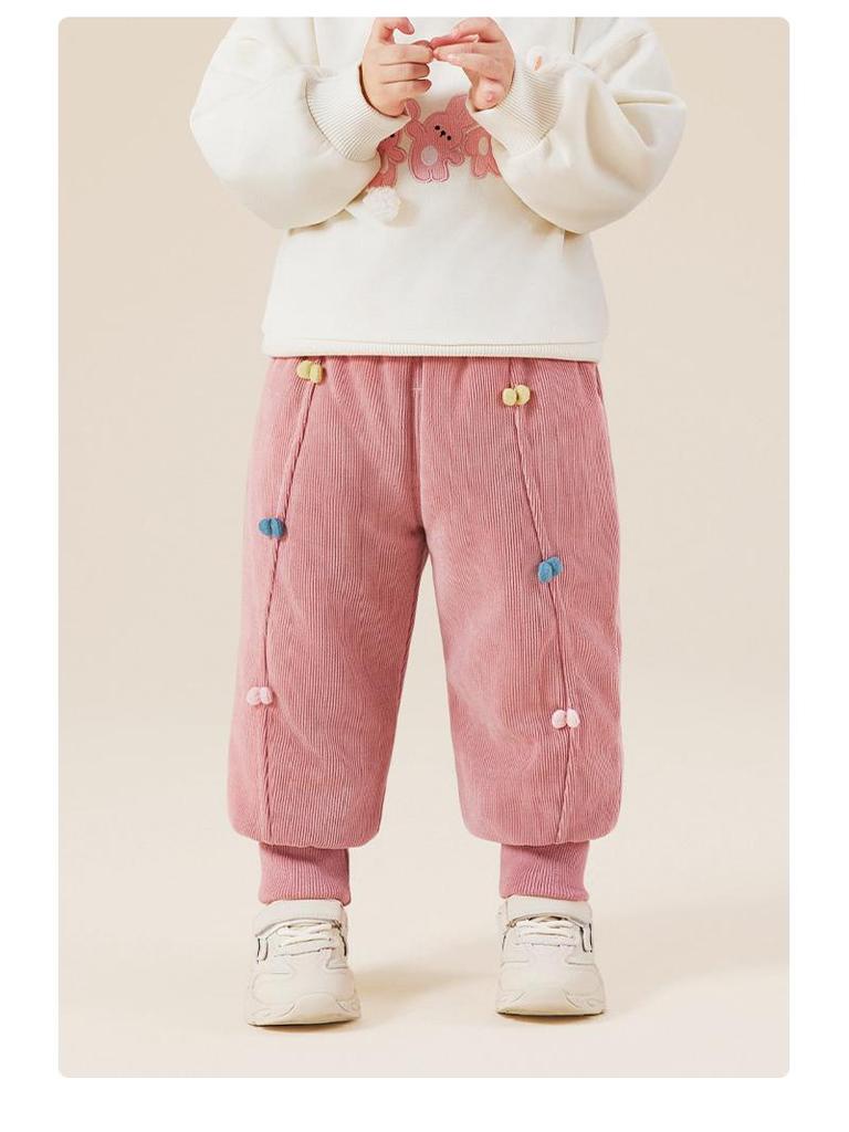 Jingqi Fleecegefütterte Winterhosen für Mädchen - Warme, modische Baumwoll-Oberbekleidung