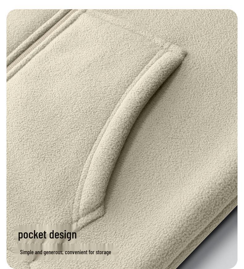 Men's 2026 Plus Velvet Thick 700G Lambswool Hooded Fleece Jacket