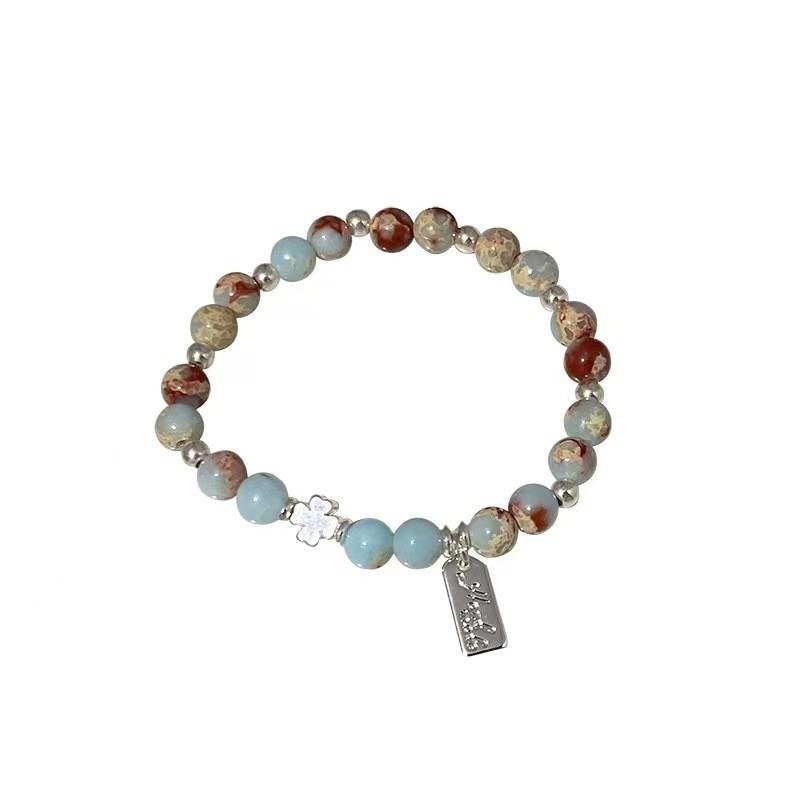 Ethnic Vintage Style Ceramic Bracelet With Cross And Sphere Design For Couples