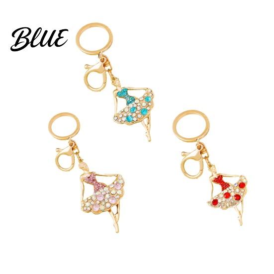 Sparkling Keychain Ballerina Rhinestones Ballet Dancer Key Ring for Women