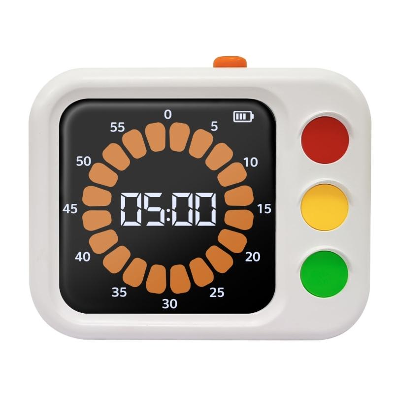 

Digital Timer 60 Minutes Visual Countdowns Plastic Time Management Tool Traffics Light Themed Timer for Kitchen Use 1