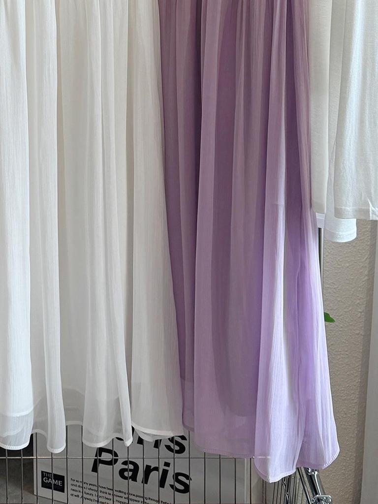 Chic Silk Luster Yarn Spliced Long Skirt