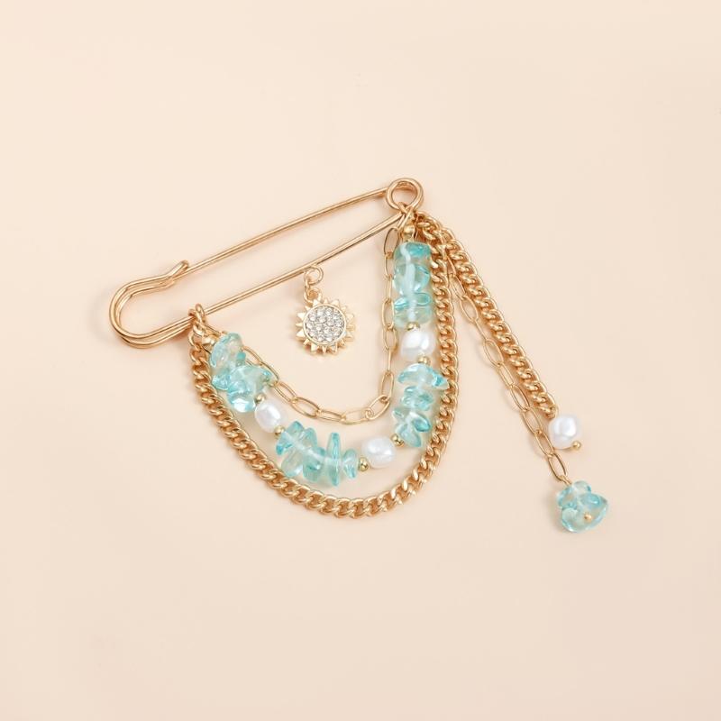 Zircon Pearls Sunflower Beooch Handcrafted Alloy Statement Lapel Pin Versatile Jewelry For Casual Or Formal Outfits