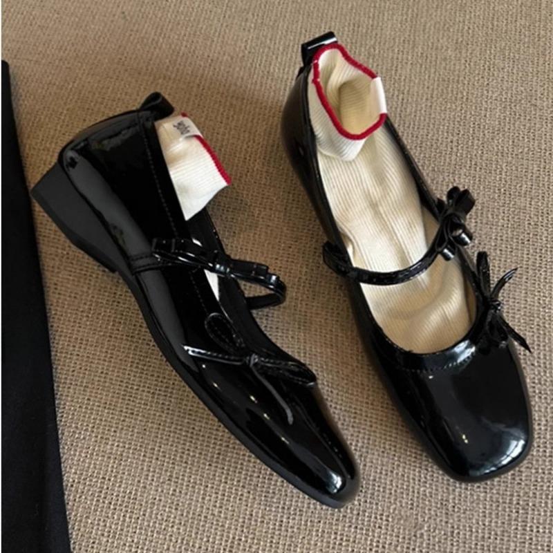 Single-shoe Women's Flat Ballet Shoes Wedge Heels Retro Shoes