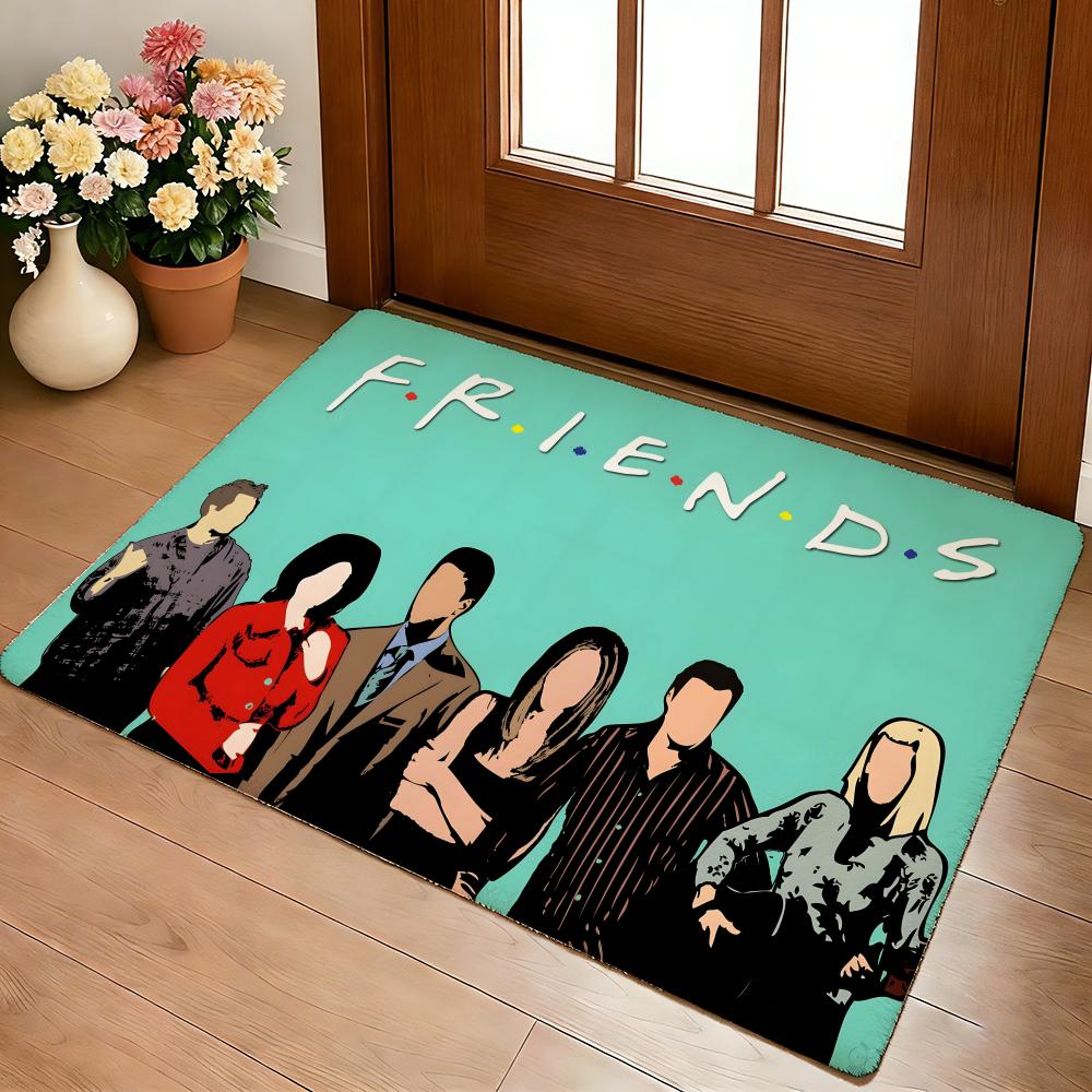 Friends Welcome Floor Mat Cozy Flannel Soft Thick Non-Slip Mat For Living Room Bedroom Kitchen Decor Rugs