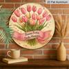2D Flat - A Single 2D Flat, 7.87X7.87 Inch Round Aluminum Sign with a Vintage Design Featuring The Phrase "Happy Mother'S Day" And a "Floral Theme