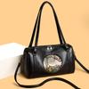 New Retro National Style Auspicious Embossed PU Women's Bag Shoulder Messenger Bag Fashionable Versatile Bucket Bag