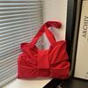 Trendy Crossbody Bags for Women Nyl Big Bow Shape Solid Shoulder Bags Zipper Large Capacity Unique Design Hot Casual Tote
