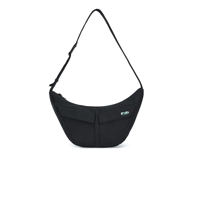 New FILA MAISON KITSUNÉ Fabric Crossbody Bags Women's Black F13U529131F-BK