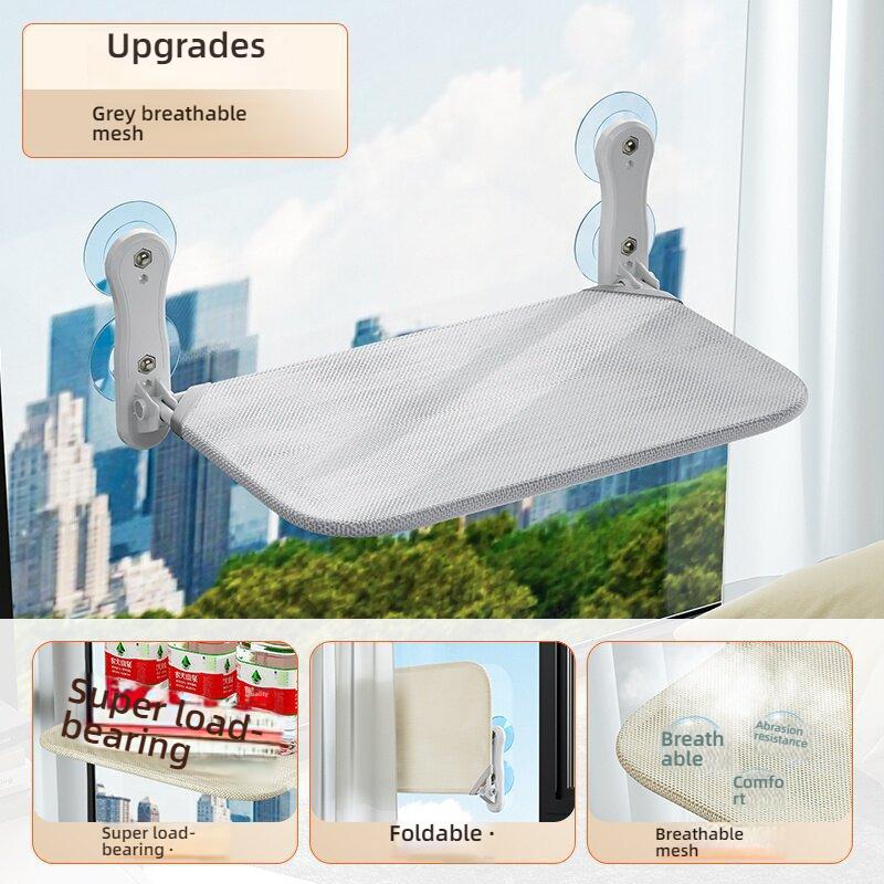 Foldable Cat Window Perch Cordless Cat Hammock Strong Suction Cups Breathable Scratch Resistant Cat Bed Sturdy Steel Frame