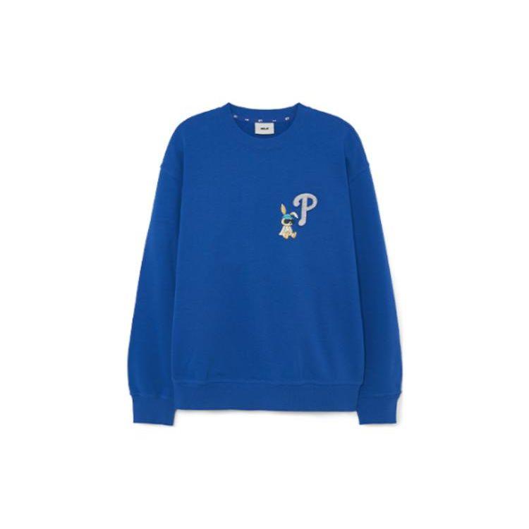 MLB New York Yankees Cartoon Rabbit Print Loose Crewneck Long Sleeve Sweatshirt Unisex sweatshirt Blue 3AMTQ0131-10CBS