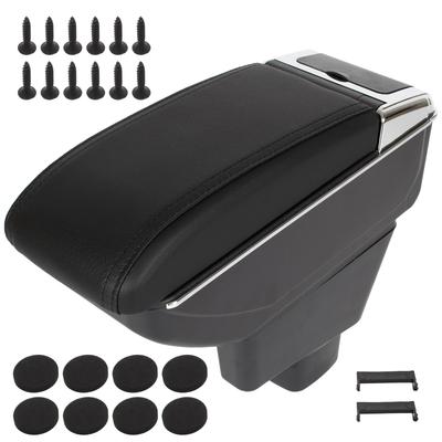 Fiat Sedici 2006- Armrest with Storage Compartment BLACK ECO LEATHER + Installation Kit